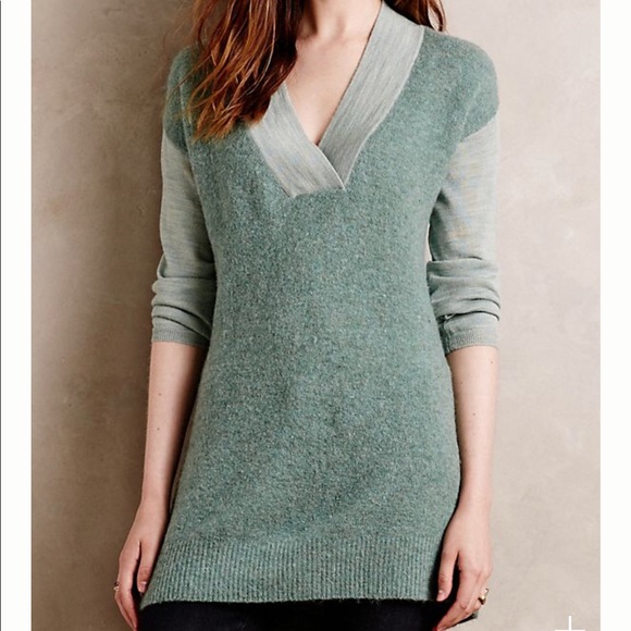 ANTHRO MOTH Colorblock Boucle Pullover Sweater - Picture 6 of 6
